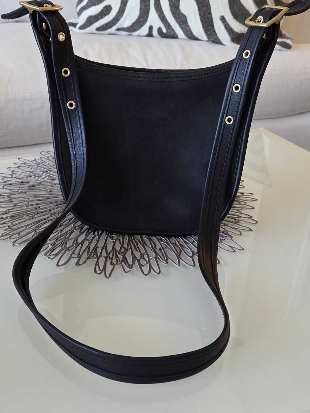 Vintage Coach Janice Legacy Crossbody Bag Black Leather 9950